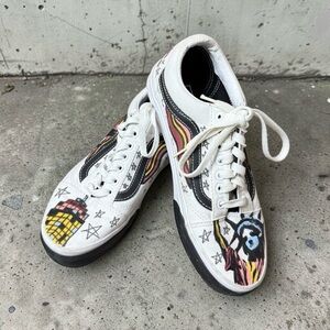 Hand Painted Vans Tennis Shoes Sneakers NYC New York City Mens 6.5 Womens 8